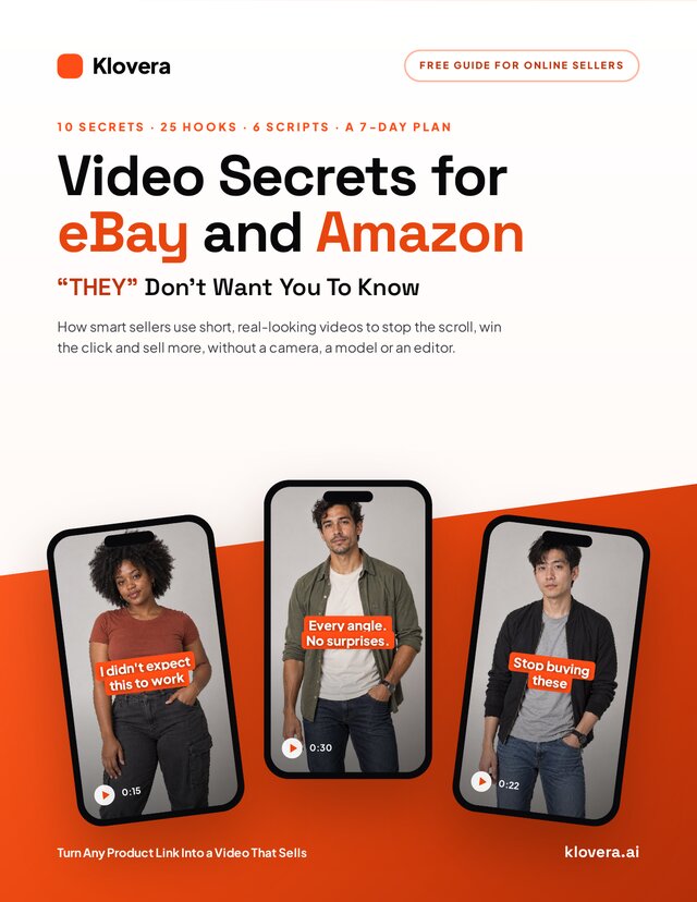 Video Secrets for eBay and Amazon — the free Klovera ebook